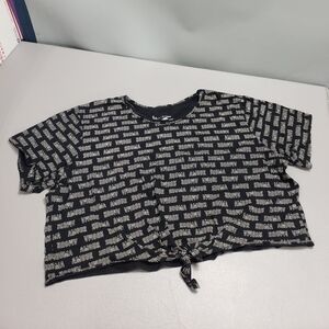 Flirtitude active cropped front tie tshirt plus size XXL